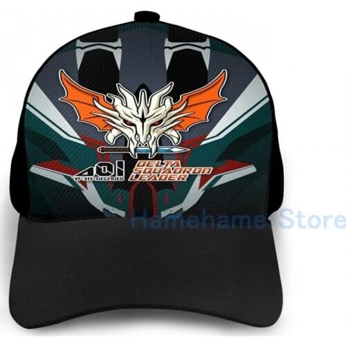 Fashion Macross Delta Leader Basketball Cap men women Graphic print black Unisex adult hat