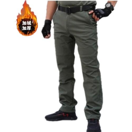 Waterproof Soft Shell Stretch Tactical Pants Men 2020 Autumn Winter Fleece Outdoor Trekking Trousers Mens Hiking Cargo Pant