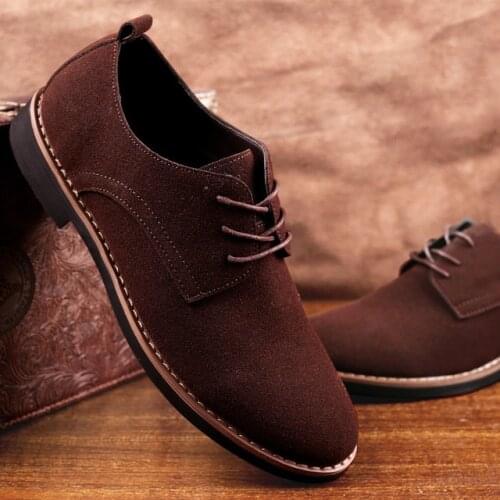 Male suede Leather Classic Brogue Formal Shoes Men Dress Shoes Male Wedding Office Business Shoes Fad