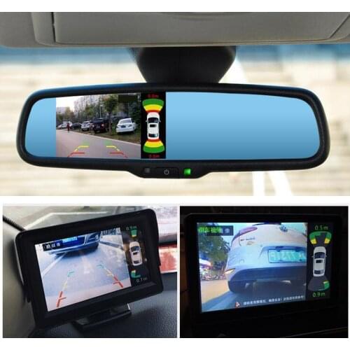 Aftermarket parking kit with video visible display screen work for BMW 2 channel view 8 sensor video parking sensor system