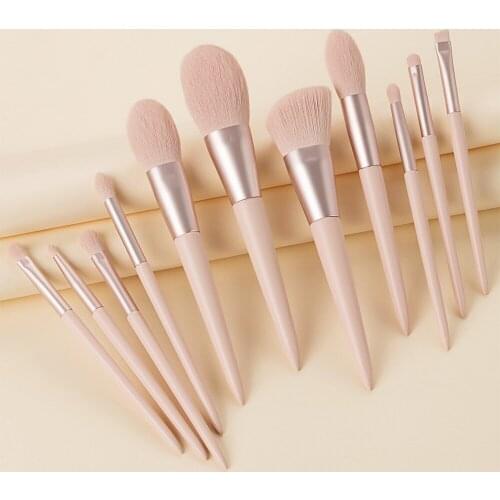 11pcs/10pcs/5pcs Makeup Brushes Set Eye Eyeshadow Eyebrow Comb Powder Brush Pink Soft Skin-Friendly Makeup Tool With Brush Bag