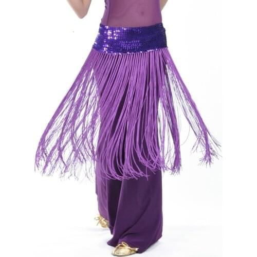New Arrival Stretchy Long Tassel Belly Dance Accessories Belt Hip Scarf Wrap for Belly Dance Training Clothes Waist Chain 89