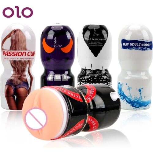 OLO Silicone Masturbation Cup Portable Beer Airplane Cup Mini Soft Artificial Vagina Male Masturbation Sex Toys for Men