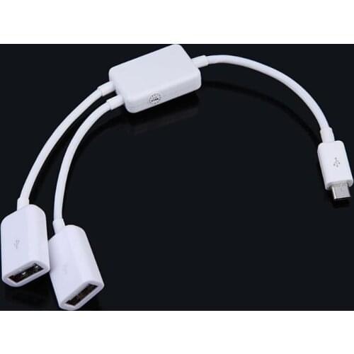 Micro USB to 2 OTG Hub Adapter Cable Dual Port Y Splitter for Tablet PC Phone Card Reader Mouse Keyboard Computer Component