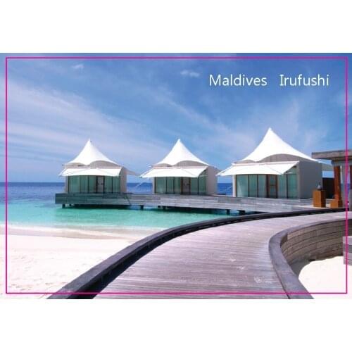 Rectangle Rigid Magnets , Maldives Irufushi Island Scenery Tourist Rectangle 3"*2" Metal Fridge Magnet 5373 For Fridge