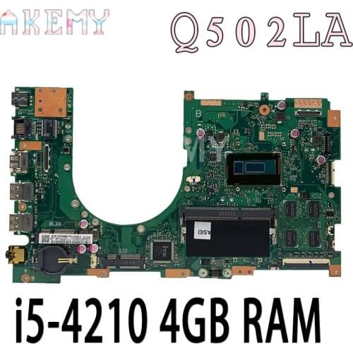 Q502LA motherboard i5-4210 4GB Memory REV 2.0 For Asus Q502 Q502L Q502LA Laptop motherboard Q502LA Mainboard Q502LA motherboard