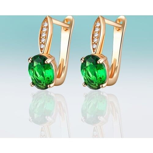 New Fashion Cubic Zirconia Stud Earrings CZ Crystal Gold Silver Color Earrings for Women Jewelry Accessories Classic Gift