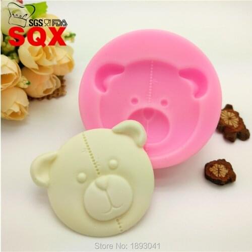 Cute bear face shape silicone mold fondant cake mold jelly mold DIY baking utensils decorative kitchen decorating tools LH25