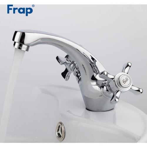 Frap Basin Faucets Brass Chrome Sink Faucet Bathroom Hot and Cold Water Mixer Tap Bath Dual Handle Taps torneira grifo F1024