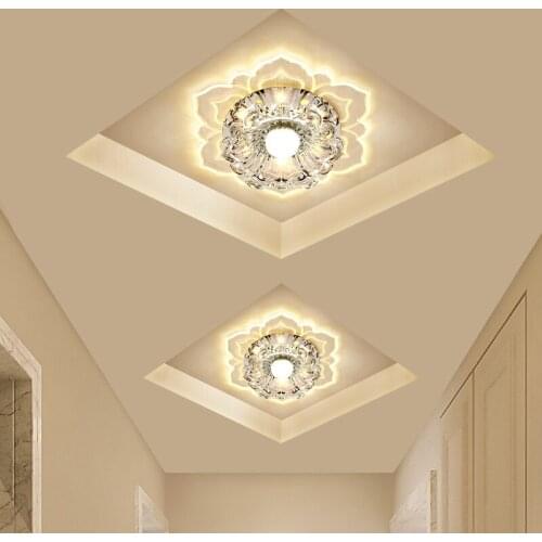 LED aisle lights flower-shaped crystal spotlights downlights embedded ceiling creative corridor living room bedroom MJ1016