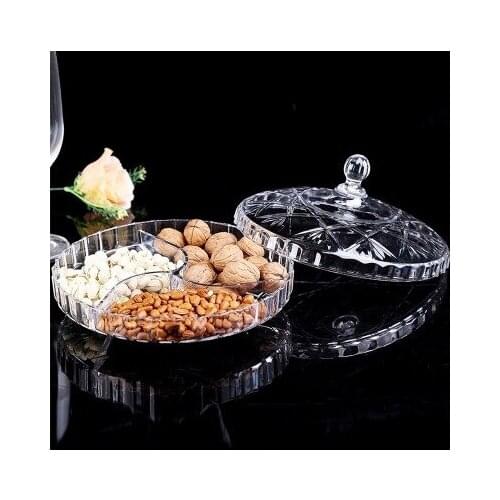 Snack plate dried fruit plate compartment with lid dried fruit box transparent candy box home living room snack storage box WY5
