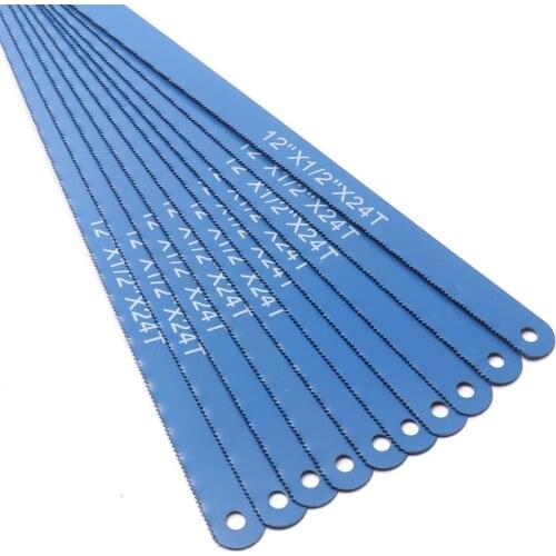 10PCS Dark Blue High Carbon Steel Hacksaw Blades 300mm Long Metalworking Blades for Cutting Metal Tool Accessories