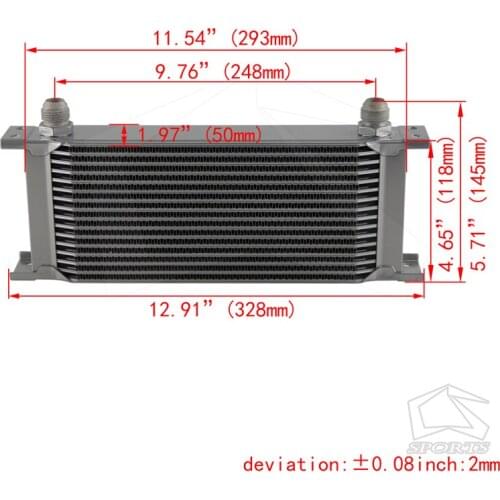 Universal Oil Cooler 16 Row AN10 Oil Cooler Cooling/Radiating System+90 degree Fittings Silver