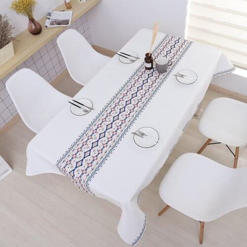 Bohemia Table Cloth Polyester Geometric High Quality Desktop Cover Rectangle Waterproof Simple Modern Dustproof Cover for Home