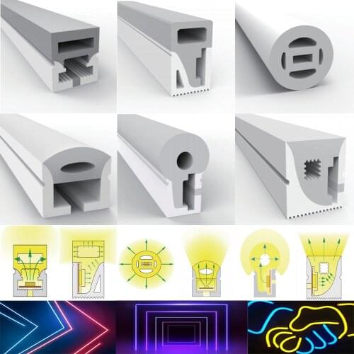 WS2812B WS2811 SK6812 5050 LED Neon Rope Tube Silicone Gel Flexible Strip Light Soft Lamp Tube IP67 Waterproof For Decoration