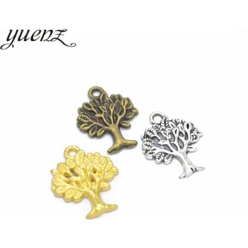 YuenZ 15pcs Antique Silver Plated Tree Charms Pendants for Necklace Jewelry Making DIY Craft Handmade 21*16mm Q224