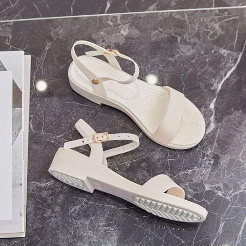 2021 Summer New Womens Thick-heeled High-heeled Sandals Seaside Beach Shoes Non-slip Slope with Open Toe All-match Sandals