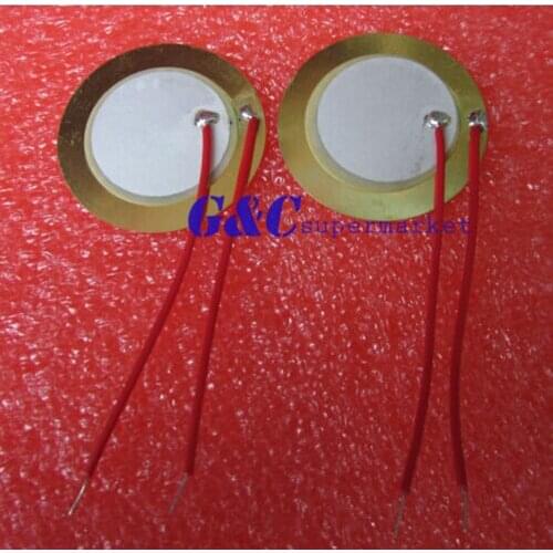 10PCS 27mm Piezo Elements Sounder Sensor Trigger Drum Disc + wire copper diy electronics
