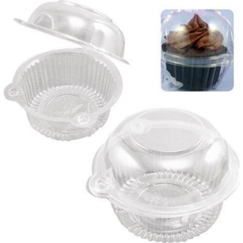 100pcs Owl Clear Plastic Cupcake Container Muffin Pod Dome Holder Box Cake Case