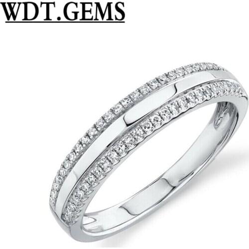 10K White Gold Round Diamond Wedding Band Ring 4MM Natural 0.17CT