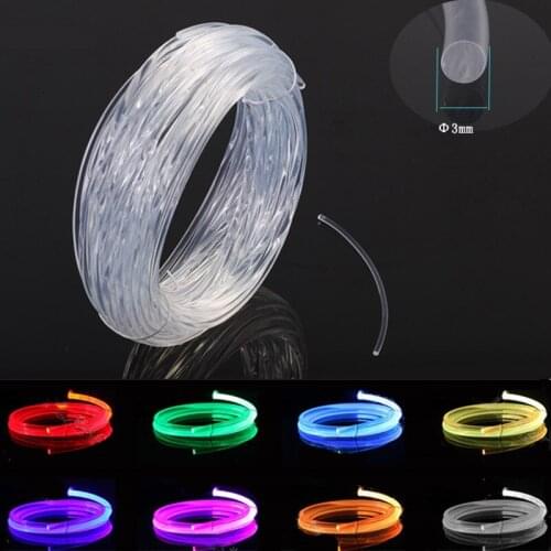3.0mm Transparent Side Glow Optical Fiber Super Bright Plastic Optical fiber FDDI for Car Lighting Keyboard Headphone Cable