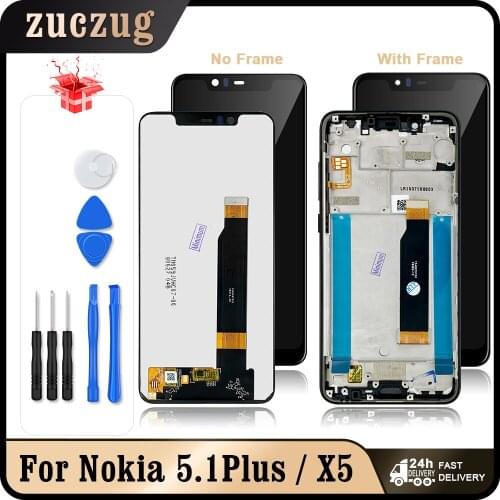 5.86" For Nokia 5.1 Plus 5.1Plus LCD Display Touch Screen For Nokia X5 TA-1102 TA-1105 TA-1108 TA-1109 TA-1112 TA-1120 TA-1199