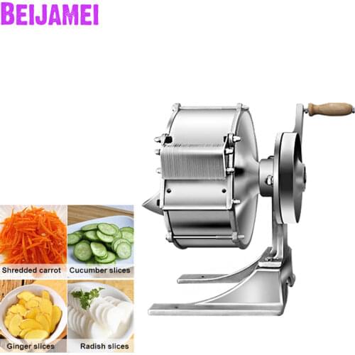 BEIJAMEI High Quality Commercial Potato Carrot Slicer Slicing Machine Manual Vegetable Potato Sllicer Shredder For Sale