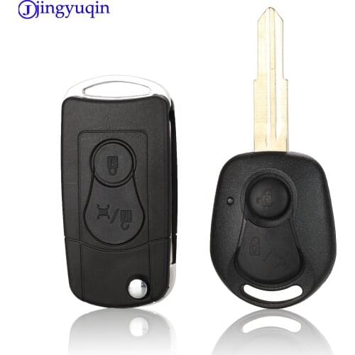Jingyuqin Remote Flip Folding Car Key Case Shell Cover Fob For Ssangyong Actyon SUV Kyron 2 Buttons