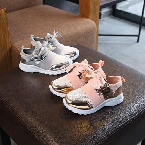 2021 New Arrival Spring Autumn Shiny Upper Children Shoes Girls Fashion Kids Sneakers Casual Toddler Sports Shoes Summer Tenis