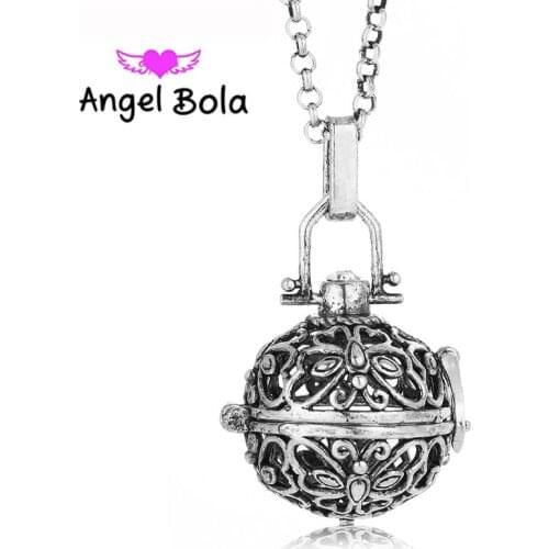 DIY Butterfly Shape Jewelry Essential Oil Lucky 22.5mm Engelsrufer Cage Sound Pendant Angel Bola Necklaces L070