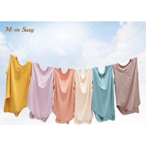 Baby Girl Boy Modal Cotton Romper Button Summer Newborn Infant Toddler Jumpsuit Baby Sleepwear Outfits Baby Clothes 0-2Y