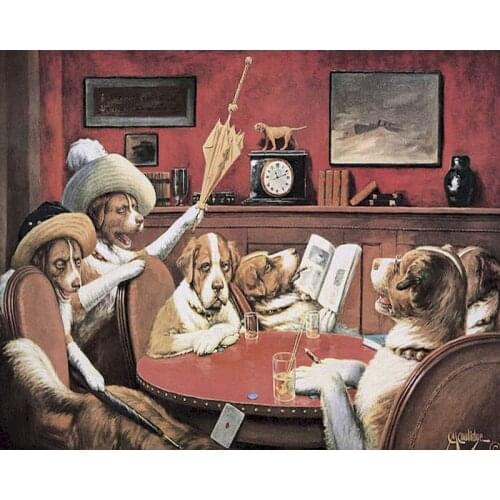 GATYZTORY 40x50cm Frameless Painting By Numbers For Adult child Puppy party Animals On Canvas Pictures By Numbers Home Decorati