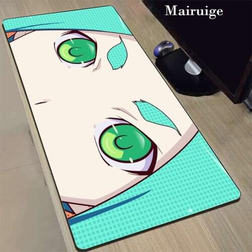 Mairuige Big Eyes Girl Anime Mouse Pad Large Size L XL XXL Desk- Pad Locking Edge Nature Rubber Speed-control for Playing Games