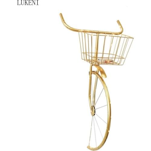 Retro Creative Wrought Iron Bicycle Head Hanging Bicycle Front Wall Decoration Coffee Shop Bar Decorations