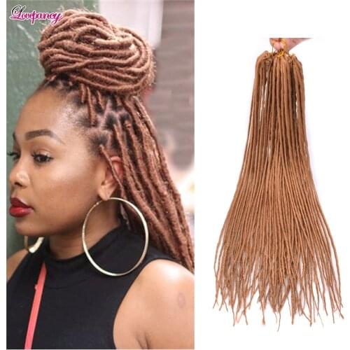 Lovepancy 22 Inch Dreadlocks Braiding Synthetic Hair Extensions For Women Blonde Pink Yellow Synthetic Crochet Braids Hair 100g