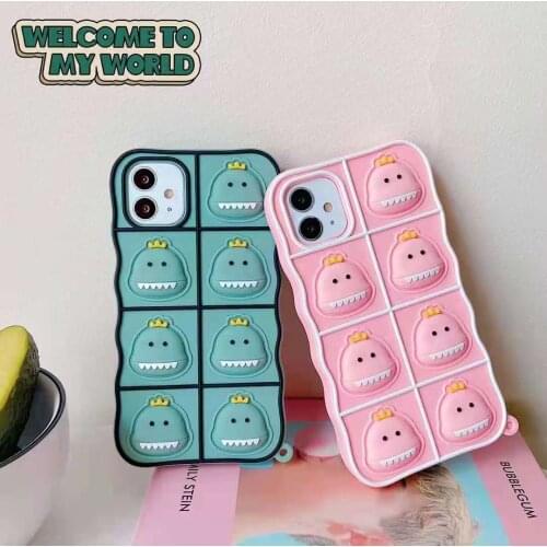 Cute Cartoon Lightning Rat Relieve Stress Bubble Phone Case For iPhone 11 12 Pro Max Mini SE2020 6 7 8 Plus XS 6S X XR POP Cover