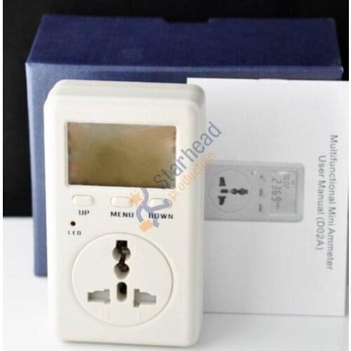 Mini Power Meter WATT Electricity Monitoring Energy Usage Meter AC Voltage, UK Plug Standard