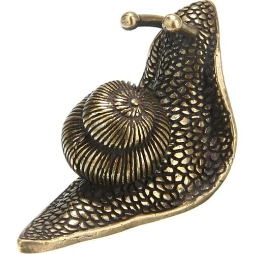 37mm Mini Vintage Brass Snail Ornament Lifelike Portable Animal Statue Incense Holder Props Home Office Desk Decoration