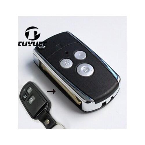 Modified Folding Flip Remote Key Shell For Hyundai Sonata 3 Buttons Car Key Blanks Uncut Blade Key Case