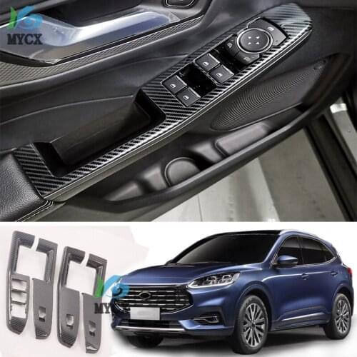 Lapetus Inner Door Armrest Window Glass Lift Button Panel Cover Trim Fit For Ford Escape / Kuga 2020 2021 Accessories Interior