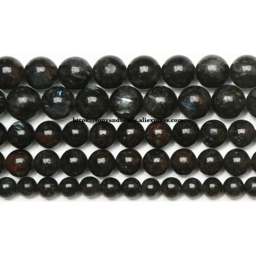 Genuine Semi-precious Natural Russia Hypersthene Stone Round Loose Beads 6 8 10 MM Pick Size Jewelry Making