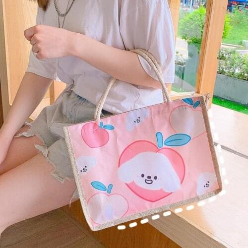 2021 New Youth Fashion Ladies Large Portable Handbag Canvas Women Market Shopping Bag Commuter bag