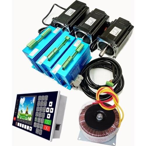 New 3 Axis NEMA34 2Phase 8.5N.m+8.5N.m+12N.m 60VAC 5.6A Closed Loop Stepper Kit Driver+Motor+Controller+60VAC Transformer