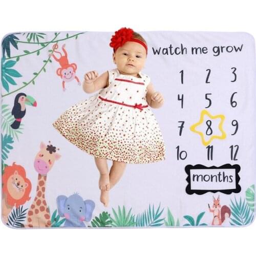 Infant Baby Blanket Baby Monthly Photo Photography Prop Blankets Antler Flower Newborn Soft Flanne Photography Props Accessories