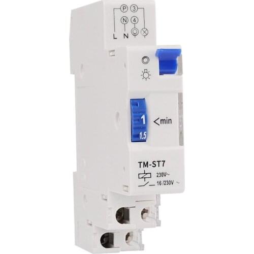 7 Minutes 20 Minutes Interval Factory Price 18mm Single Module DIN Rail Staircase Timer Switch for Staircase Lighting Controls