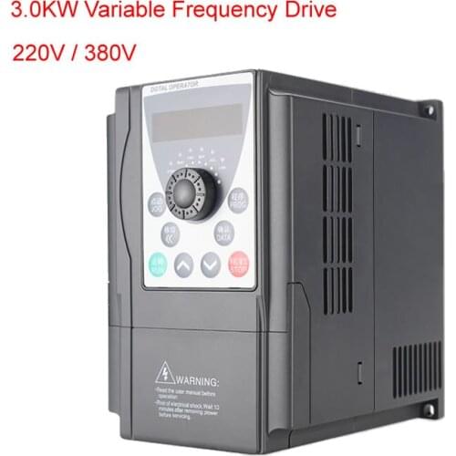220V 380V 3KW VFD Frequency Converter Inverter 3000W Variable Frequency Drive Speed Controller for 1.5/2.2KW CNC Router Spindle