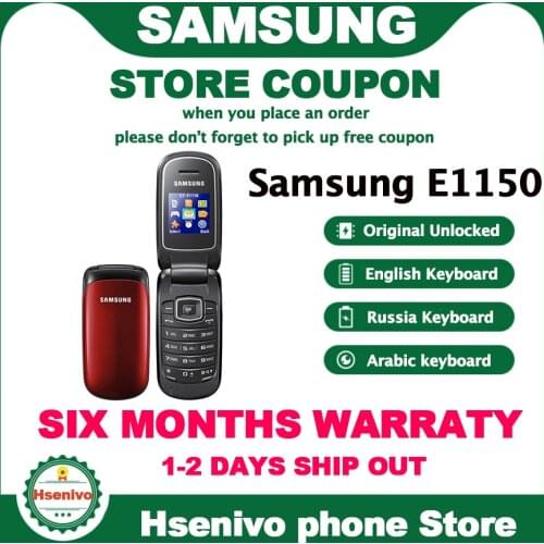 E1150 Original Samsung E1150 E1151 Unlocked GSM 1.43 inches 800 mAh Mini-SIM Multi-color Refurbished Flip Mobile Phone