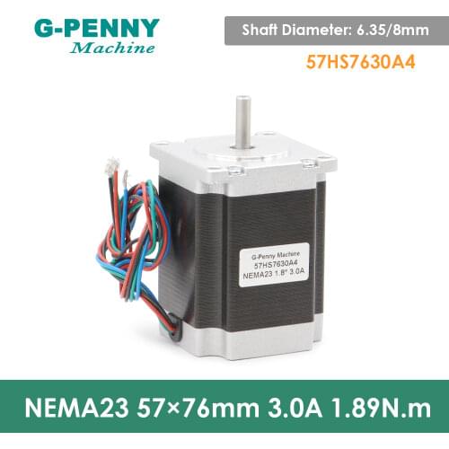 NEMA23 CNC Step Motor 57x76mm shaft D= 6.35/8mm 1.89N.m stepper motor 270Oz-in 3A Stepping for CNC machine and 3D printer