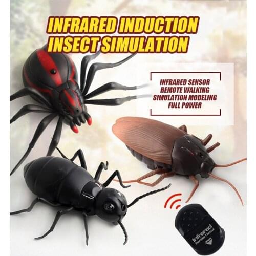 Spoof Joke High Simulation Infrared Remote Control Insect Model Cockroach Spider Ant Tricky Animal Toy