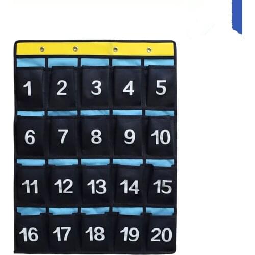 56 Pockets Waterproof Oxford Fabric Storage Hanging Bag Numbered Classroom Charts For Cell Phones Organizers Purple Blue Navy